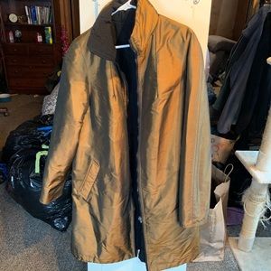 Iridescent gold zipup coat